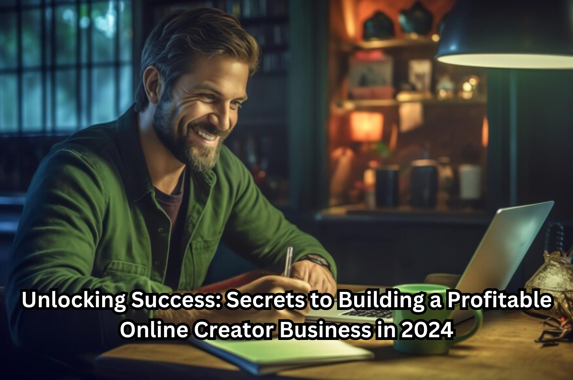 Person working on a laptop surrounded by icons depicting profitable online business opportunities in 2024.