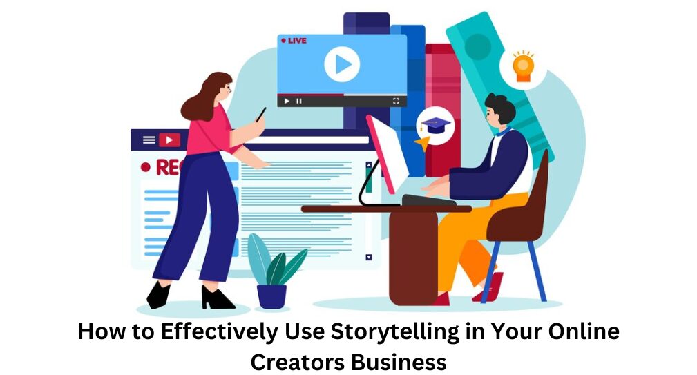 A digital creator engaging audience through storytelling on an online platform, representing Online Creators Business.